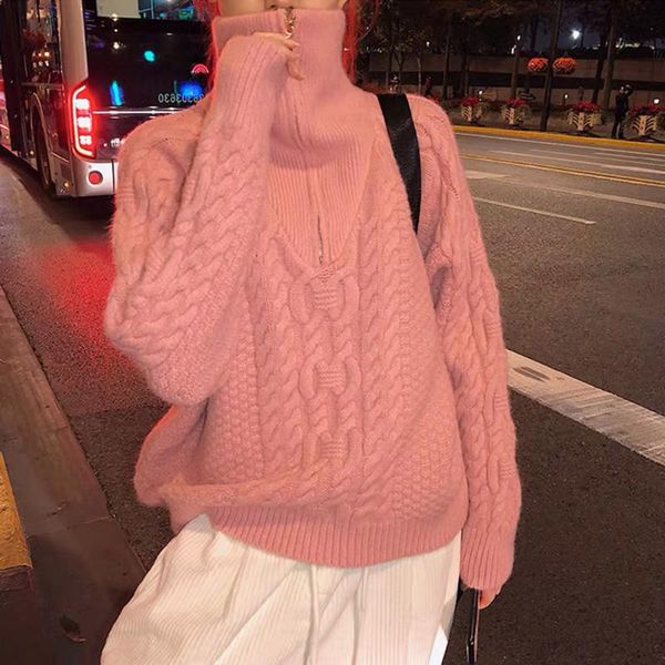 women's sweaters japanese and korean style sweater zipper turtleneck lapel casual trendy hipster pullover simple long sleeve, White;black
women's sweaters japanese and korean style sweater zipper turtleneck lapel casual trendy hipster pullover simple long sleeve, White;black