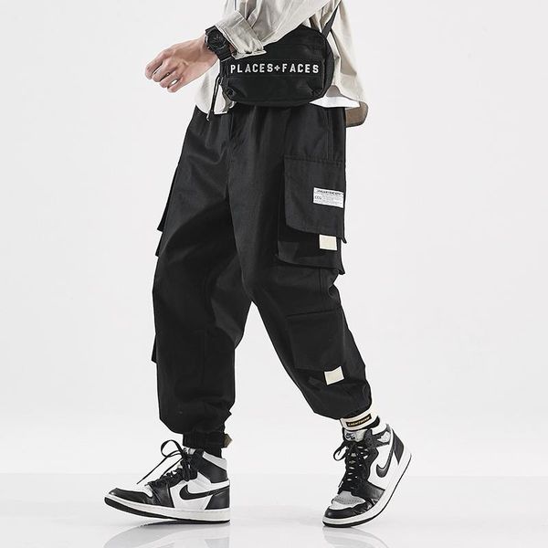 men's pants streetwear joggers men cotton casual harem 2021 spring multi-pocket mens ankle-length trousers, Black
men's pants streetwear joggers men cotton casual harem 2021 spring multi-pocket mens ankle-length trousers, Black