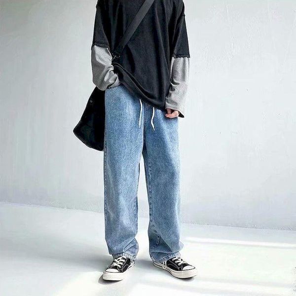 men's jeans men women hip hop american retro trend loose wide-leg daddy pants drawstring feet bf wind washed denim leisure oversize, Blue
men's jeans men women hip hop american retro trend loose wide-leg daddy pants drawstring feet bf wind washed denim leisure oversize, Blue