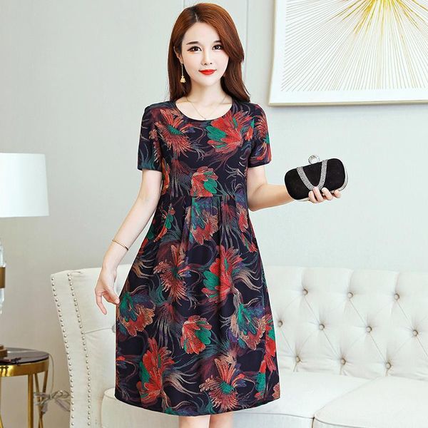 2020 women summer dresses o-neck casual print vintage plus size cotton vestidos female dresses1, Black;gray
2020 women summer dresses o-neck casual print vintage plus size cotton vestidos female dresses1, Black;gray