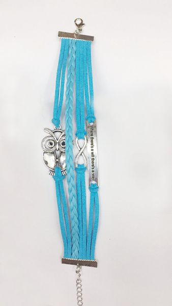 diy owl charm cute fashion silver pick style leather bracelets woven hand rope bracelet jewelry, Black
diy owl charm cute fashion silver pick style leather bracelets woven hand rope bracelet jewelry, Black