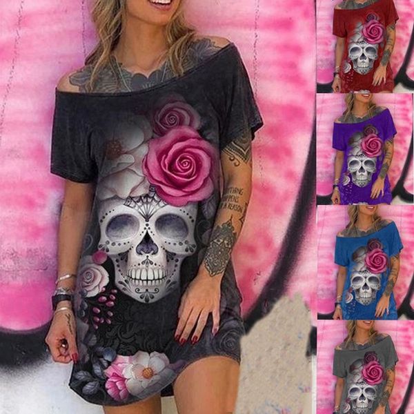 2021 new summer fashion goth short style skull flowers printed plus multi-color female dress 5fkz, Black;gray
2021 new summer fashion goth short style skull flowers printed plus multi-color female dress 5fkz, Black;gray
