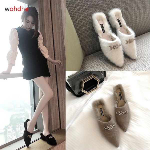 wohdhe plush women mules slippers square heels fur buckle soft women winter slides designer outdoor pointed toe woman mules y1202, Black
wohdhe plush women mules slippers square heels fur buckle soft women winter slides designer outdoor pointed toe woman mules y1202, Black