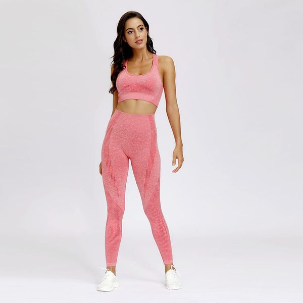 20 new high elastic seamless sports bra fitness pants yoga suit for women, Gray 
20 new high elastic seamless sports bra fitness pants yoga suit for women, Gray