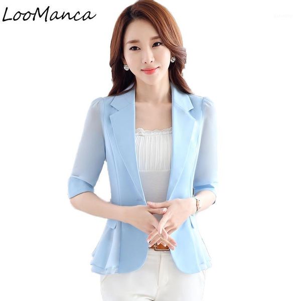 summer ruffles women blazers and jackets 2019 new fashion chiffon three quarter short small blaser ladies blazer mujer1, White;black
summer ruffles women blazers and jackets 2019 new fashion chiffon three quarter short small blaser ladies blazer mujer1, White;black