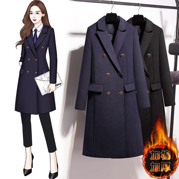 professional women's middle long thickened stewardess sales department l work clothes woolen coat autumn and winter, Black
professional women's middle long thickened stewardess sales department l work clothes woolen coat autumn and winter, Black