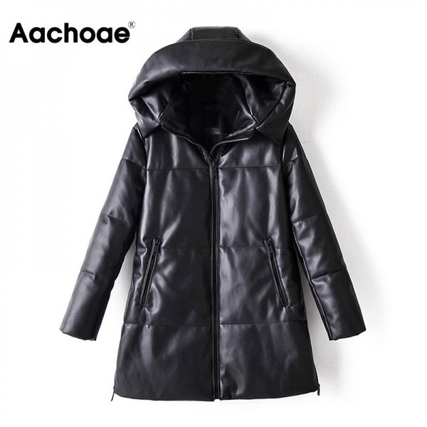 aachoae winter casual faux leather black coat women long sleeve thick warm jacket lady pu leather midi long hooded 201214
aachoae winter casual faux leather black coat women long sleeve thick warm jacket lady pu leather midi long hooded 201214