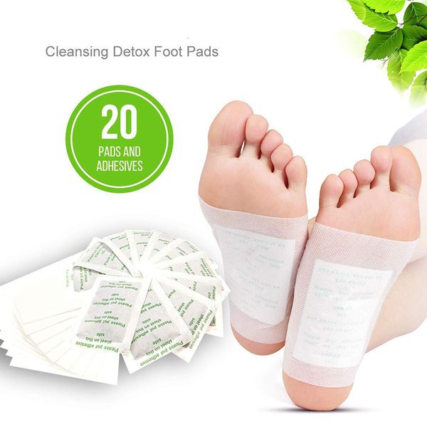 detox foot patches bamboo foot pads plant based foot care 20pcs=(10pcs patches+10pcs adhesives)