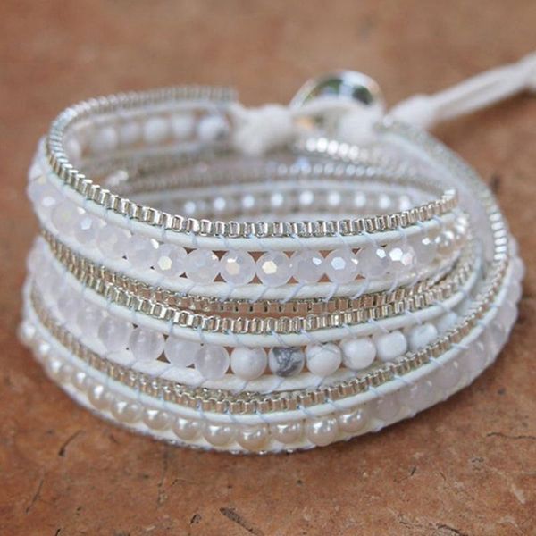 tennis natural stones freshwater pearls wrap bracelets stylish 3 layers stainless steel chain howlite white jade beads bracelet femme, Golden;silver
tennis natural stones freshwater pearls wrap bracelets stylish 3 layers stainless steel chain howlite white jade beads bracelet femme, Golden;silver