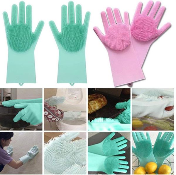 dish creative home washing garden kitchen food grade silicone household cleaning gloves for dishwashing c829