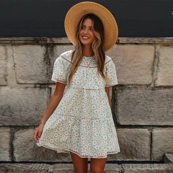 daisy printed lace hollow out womens mini dress o neck short sleeve female a line dresses 2020 summer sweet lady beach vestidos, Black;gray
daisy printed lace hollow out womens mini dress o neck short sleeve female a line dresses 2020 summer sweet lady beach vestidos, Black;gray