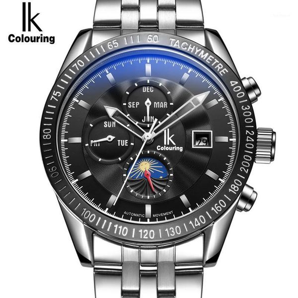 ik colouring men wristwatches moon phase date week month automatic mechanical stainless steel bracelet male sports watch clock1, Slivery;brown
ik colouring men wristwatches moon phase date week month automatic mechanical stainless steel bracelet male sports watch clock1, Slivery;brown
