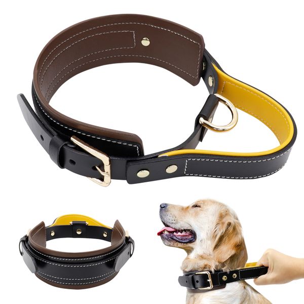 genuine dog leather adjustable pad collar, with handle, suitable for medium and large dogs, french bulldog products
genuine dog leather adjustable pad collar, with handle, suitable for medium and large dogs, french bulldog products