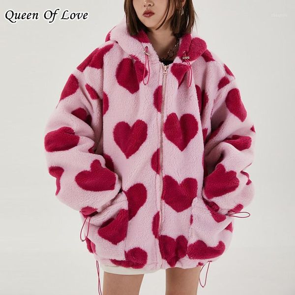 harajuku japanese style warm jacket and coat 2020 new winter sweet heart print wool outwear female couple's hooded jackets1, Black
harajuku japanese style warm jacket and coat 2020 new winter sweet heart print wool outwear female couple's hooded jackets1, Black