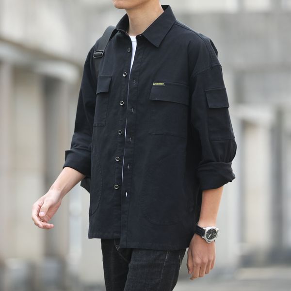 men solid shirt long sleeve man korean fashions monday embroidery male streetwear spring women shirts kg-258, White;black
men solid shirt long sleeve man korean fashions monday embroidery male streetwear spring women shirts kg-258, White;black