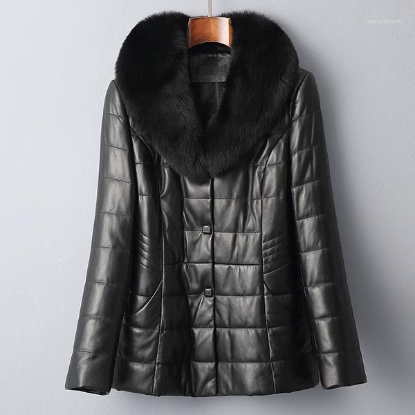 women's leather & faux spring autumn fur collar sheepskin coat real genuine jacket women clothes 2021 korean vintage plus size zt23741, Black
women's leather & faux spring autumn fur collar sheepskin coat real genuine jacket women clothes 2021 korean vintage plus size zt23741, Black