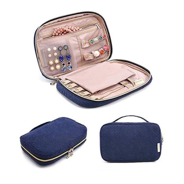 jewelry box portable storage organizer earring holder zipper women jewelry display travel case 25*16*5cm, Pink;blue
jewelry box portable storage organizer earring holder zipper women jewelry display travel case 25*16*5cm, Pink;blue