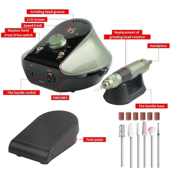 45w 35000rpm electric manicure machine electric nail drill file ceramic nail file drill machine for nails
45w 35000rpm electric manicure machine electric nail drill file ceramic nail file drill machine for nails