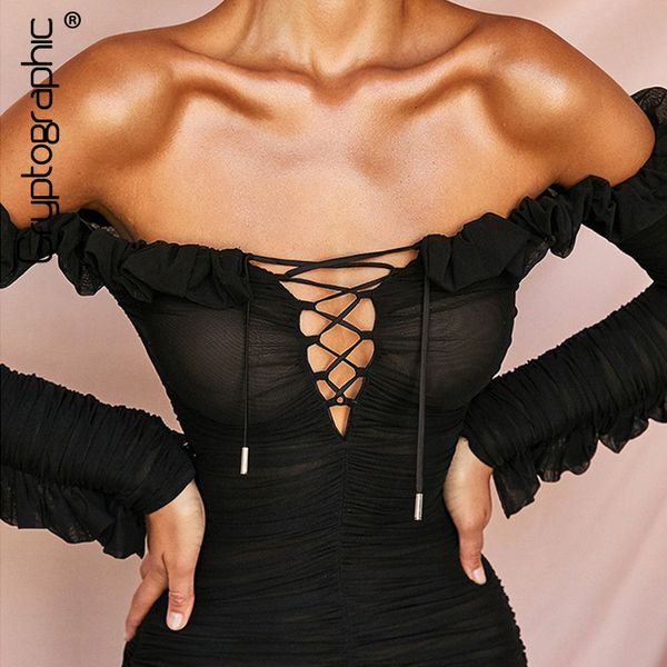 cryptographic mesh dresses women deep v-neck lace up off shoulder mini dresses ruffle hem backless bodycon dress clubwear y200418, Black;gray
cryptographic mesh dresses women deep v-neck lace up off shoulder mini dresses ruffle hem backless bodycon dress clubwear y200418, Black;gray