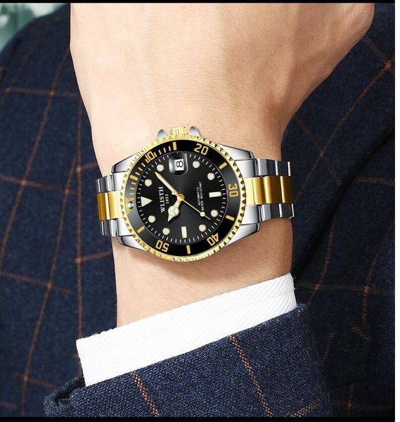 luxury wlisth brand watch men rotatable bezel gmt sapphire date gold stainless steel sport blue dial quartz reloj hombre, Slivery;brown
luxury wlisth brand watch men rotatable bezel gmt sapphire date gold stainless steel sport blue dial quartz reloj hombre, Slivery;brown