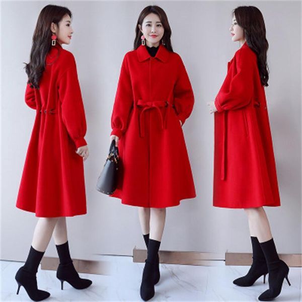 female long section 2021 autumn and winter new women's korean version of the large size loose cloak woolen coat tide, Black
female long section 2021 autumn and winter new women's korean version of the large size loose cloak woolen coat tide, Black