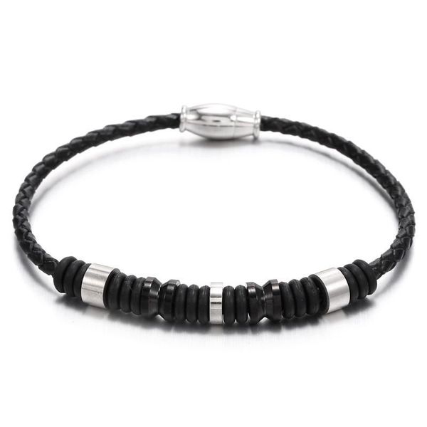 men jewelry black braided leather bracelet magnetic clasp bracelet bangles new fashion combination stitching, Golden;silver
men jewelry black braided leather bracelet magnetic clasp bracelet bangles new fashion combination stitching, Golden;silver