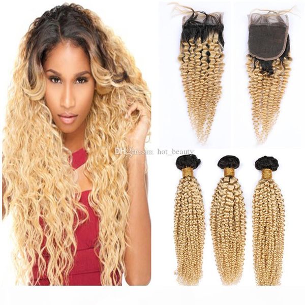 1b 613 blonde ombre hair with lace closure kinky curly hair weft peruvian virgin human hair dark root 3 bundles with lace closure, Black
1b 613 blonde ombre hair with lace closure kinky curly hair weft peruvian virgin human hair dark root 3 bundles with lace closure, Black