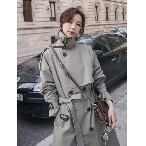 brand new autumn winter women trench coat female belted storm flap khaki coat korean office warm elegant vintage windbreaker, Tan;black
brand new autumn winter women trench coat female belted storm flap khaki coat korean office warm elegant vintage windbreaker, Tan;black