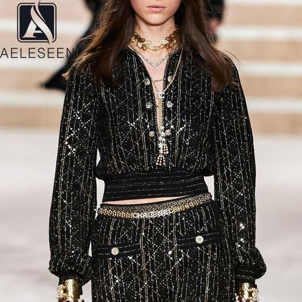 aeleseen runway fashion autumn winter sweater 2020 inlaid gold thread black v-neck stweater, White;black
aeleseen runway fashion autumn winter sweater 2020 inlaid gold thread black v-neck stweater, White;black