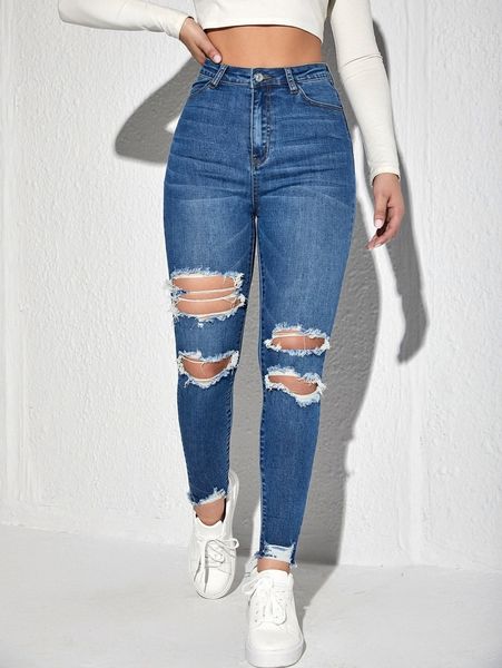ripped detail skinny jeans 19sg#, Blue
ripped detail skinny jeans 19sg#, Blue