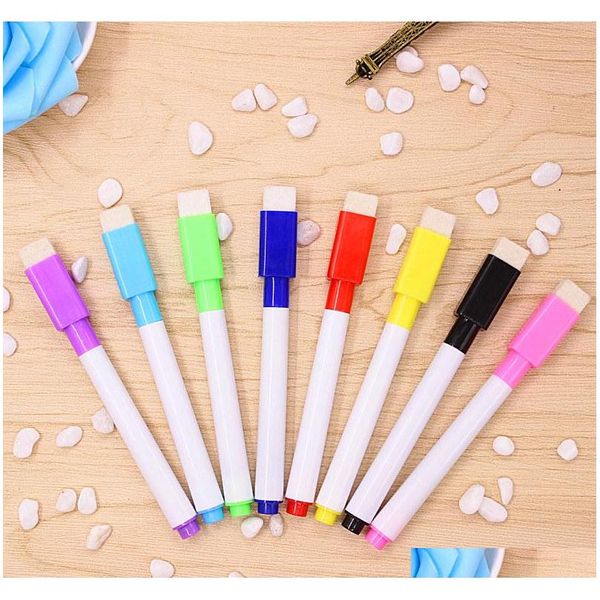 Whiteboard Marker Magnetic Whiteboard Pen Dry Erase White Board Markers Magnet Pens Built In Eraser Office School Supplies Indqb