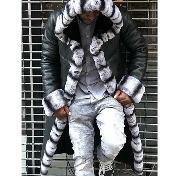 lugentolo men faux leather coat plus size plush fur hooded long sleeve solid winter fashion mens clothing, Black
lugentolo men faux leather coat plus size plush fur hooded long sleeve solid winter fashion mens clothing, Black