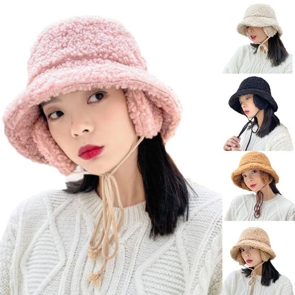 women winter faux fleece warm bucket hat with earflap chin strap solid color outdoor windproof sunscreen fisherman cap, Blue;gray
women winter faux fleece warm bucket hat with earflap chin strap solid color outdoor windproof sunscreen fisherman cap, Blue;gray