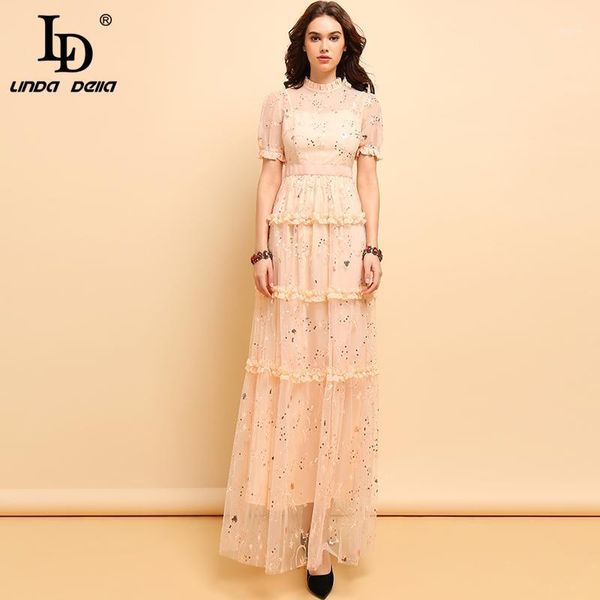ld linda della fashion runway elegant maxi long dress women's ruffles mesh sequined embroidery formal party dresses gown1, White;black
ld linda della fashion runway elegant maxi long dress women's ruffles mesh sequined embroidery formal party dresses gown1, White;black