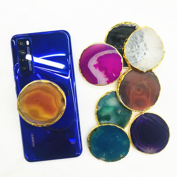 new arrival universal gold foil edging real stone agate stone style for grip phone holder irregular shape stone
new arrival universal gold foil edging real stone agate stone style for grip phone holder irregular shape stone