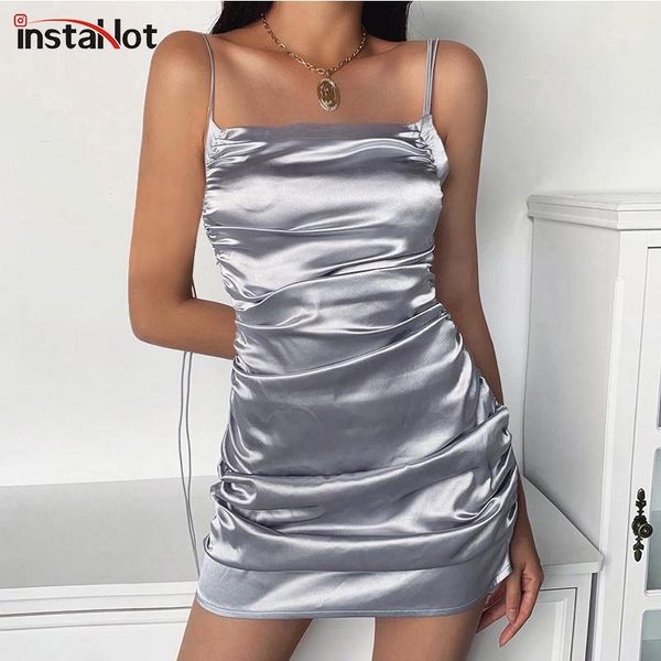 casual dresses insta spaghetti strap silk dress women summer drawstring ruched backless elegant silver party female mini dress1, Black;gray
casual dresses insta spaghetti strap silk dress women summer drawstring ruched backless elegant silver party female mini dress1, Black;gray