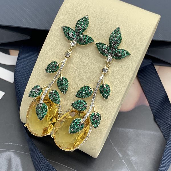 luxury big yellow rhinestones water drop earrings sparkle green crystlas leaf jewelry bridal wedding accessories valentine's day gifts, White
luxury big yellow rhinestones water drop earrings sparkle green crystlas leaf jewelry bridal wedding accessories valentine's day gifts, White