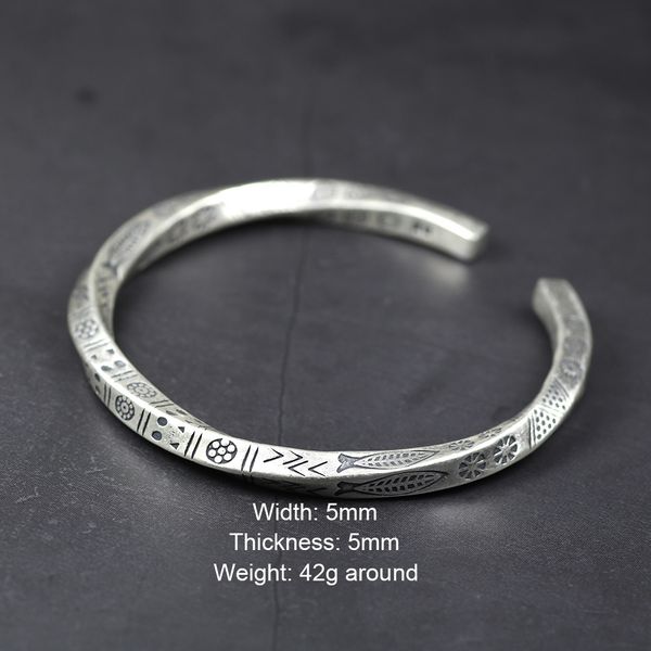 vintage real solid 925 sterling silver fish cuff bangles for women and men twisted type armband man fashion jewelry 201209, Black
vintage real solid 925 sterling silver fish cuff bangles for women and men twisted type armband man fashion jewelry 201209, Black