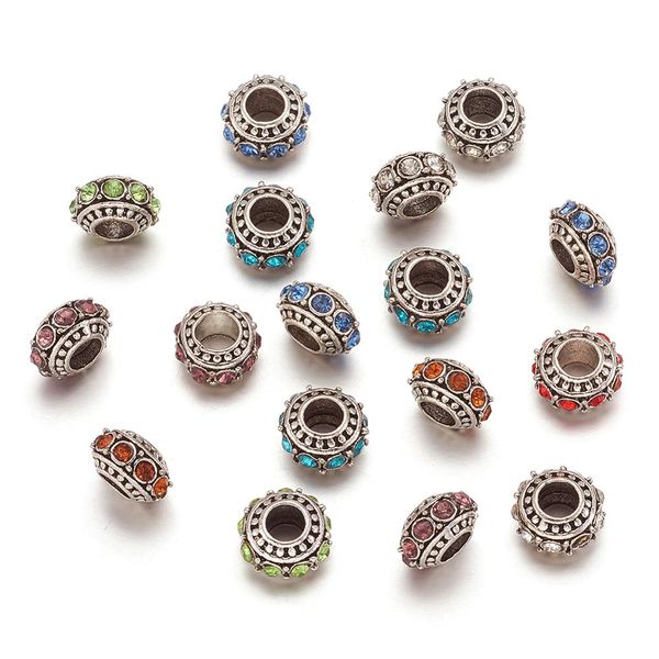 50pcs alloy rhinestone european beads rondelle large hole beads mixed color for jewelry making diy 11x7mm hole 5mm
50pcs alloy rhinestone european beads rondelle large hole beads mixed color for jewelry making diy 11x7mm hole 5mm