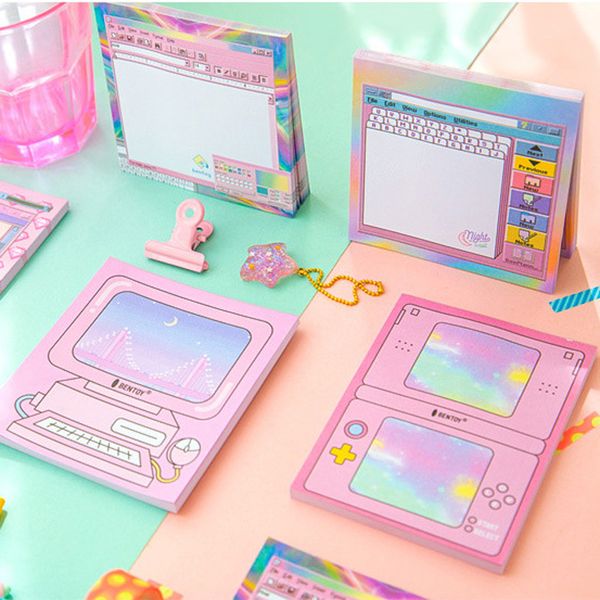 

Creative Computer Memo Pad Self-adhesive Planner Stickers Cute Kawaii Sticky Notes Notepad School Office Stationery Supplies