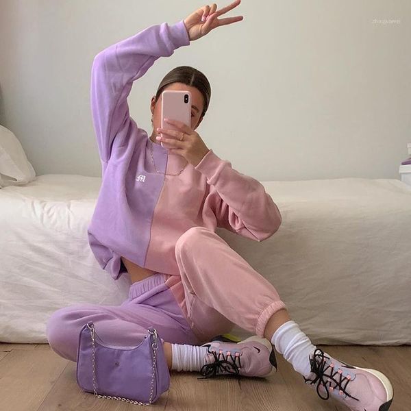 women pink purple patchwork two piece set tracksuit long sleeve sweatshirts and baggy sweatpants fahion autumn winter streetwear1, Gray
women pink purple patchwork two piece set tracksuit long sleeve sweatshirts and baggy sweatpants fahion autumn winter streetwear1, Gray
