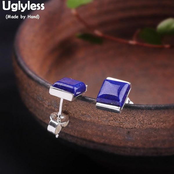 uglyless rare lapis agate square stud earrings for men women mini gemstones studs real 925 silver brincos jewelry e1534, Golden;silver
uglyless rare lapis agate square stud earrings for men women mini gemstones studs real 925 silver brincos jewelry e1534, Golden;silver