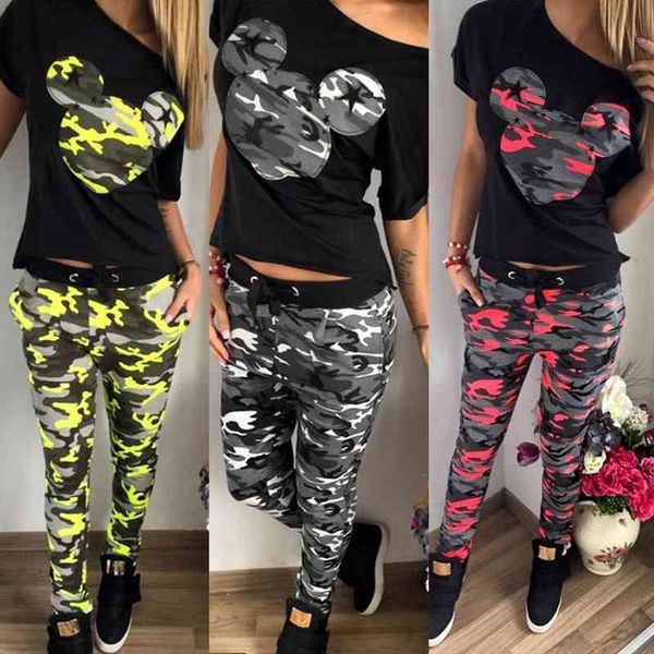 2 piece set women camo cartoon printed short sleevel caual pants tracksuit sports pant sets summer clothes women set, White
2 piece set women camo cartoon printed short sleevel caual pants tracksuit sports pant sets summer clothes women set, White