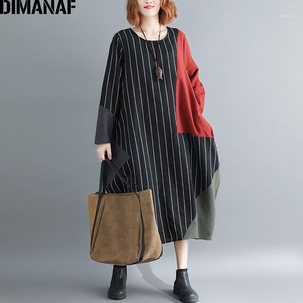 casual dresses dimanaf women dress plus size large clothing autumn female lady vintage vestidos striped patchwork oversized loose black1, Black;gray
casual dresses dimanaf women dress plus size large clothing autumn female lady vintage vestidos striped patchwork oversized loose black1, Black;gray