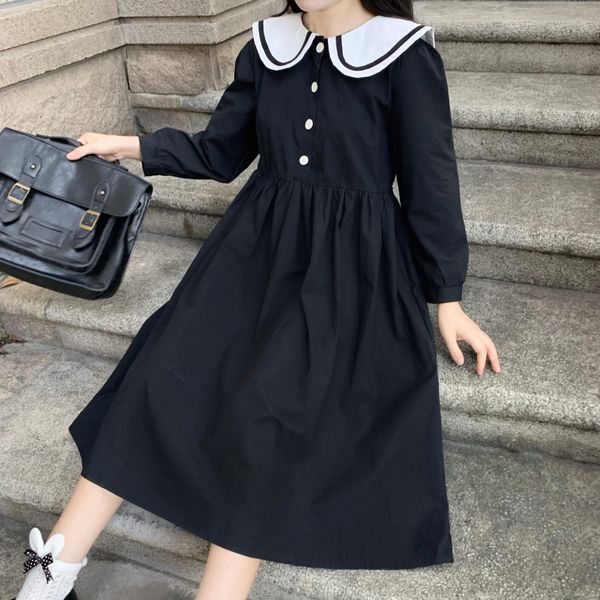 2021 new cute doll collar ruffled full sleeve long autumn new gothic women dress sweet lolita skirt f7rk, Black;gray
2021 new cute doll collar ruffled full sleeve long autumn new gothic women dress sweet lolita skirt f7rk, Black;gray