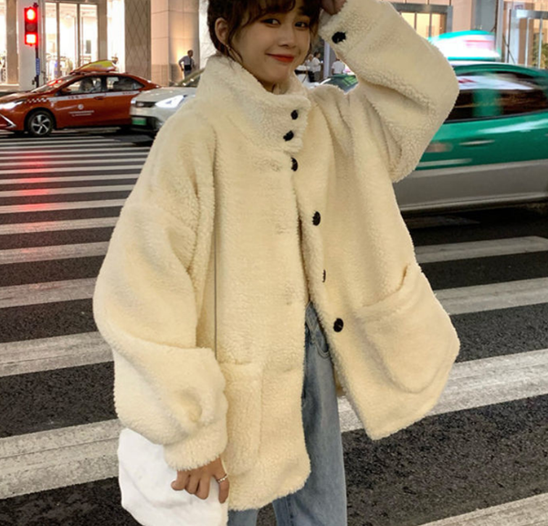 new lamb coat for women autumn/winter girls single breasted stand-up collar loose versatile cashmere sweater small trend 20120801q, Black;brown
new lamb coat for women autumn/winter girls single breasted stand-up collar loose versatile cashmere sweater small trend 20120801q, Black;brown