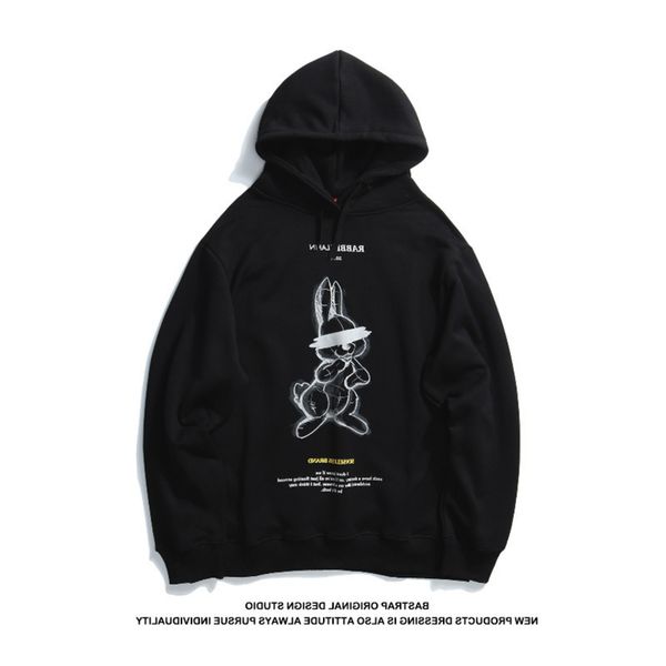 swaggy men's wear autumn / winter 2020 guochao hand painted dark graffiti rabbit hip hop hooded couple's sweater trend, Black
swaggy men's wear autumn / winter 2020 guochao hand painted dark graffiti rabbit hip hop hooded couple's sweater trend, Black