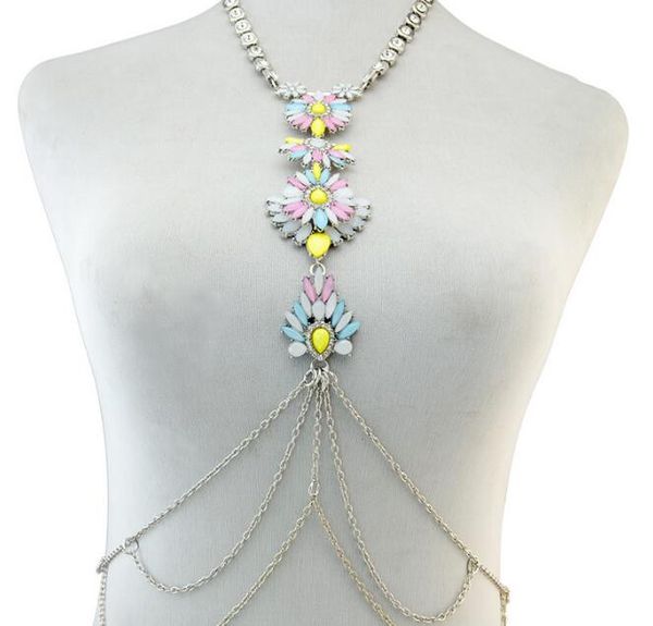christmas present europe and the united states selling jewelry luxury set diamond personality simple body chain necklace, Black;white
christmas present europe and the united states selling jewelry luxury set diamond personality simple body chain necklace, Black;white