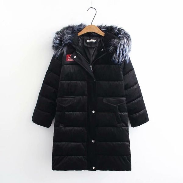 women winter large thick jackets with hoodie fur collar down cotton coat long women's parkas g3pm, Black
women winter large thick jackets with hoodie fur collar down cotton coat long women's parkas g3pm, Black