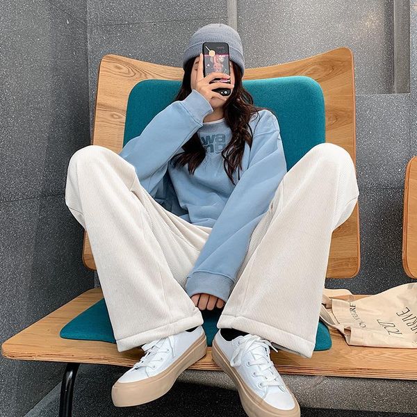 chenille wide-leg pants women's winter plus velvet thick corduroy pants loose corduroy mopping the floor casual straight trouser, Black;white
chenille wide-leg pants women's winter plus velvet thick corduroy pants loose corduroy mopping the floor casual straight trouser, Black;white